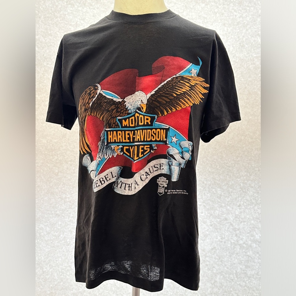 Vintage 1987 Harley Davidson ‘Rebel with a Cause’ T-shirt Men’s L